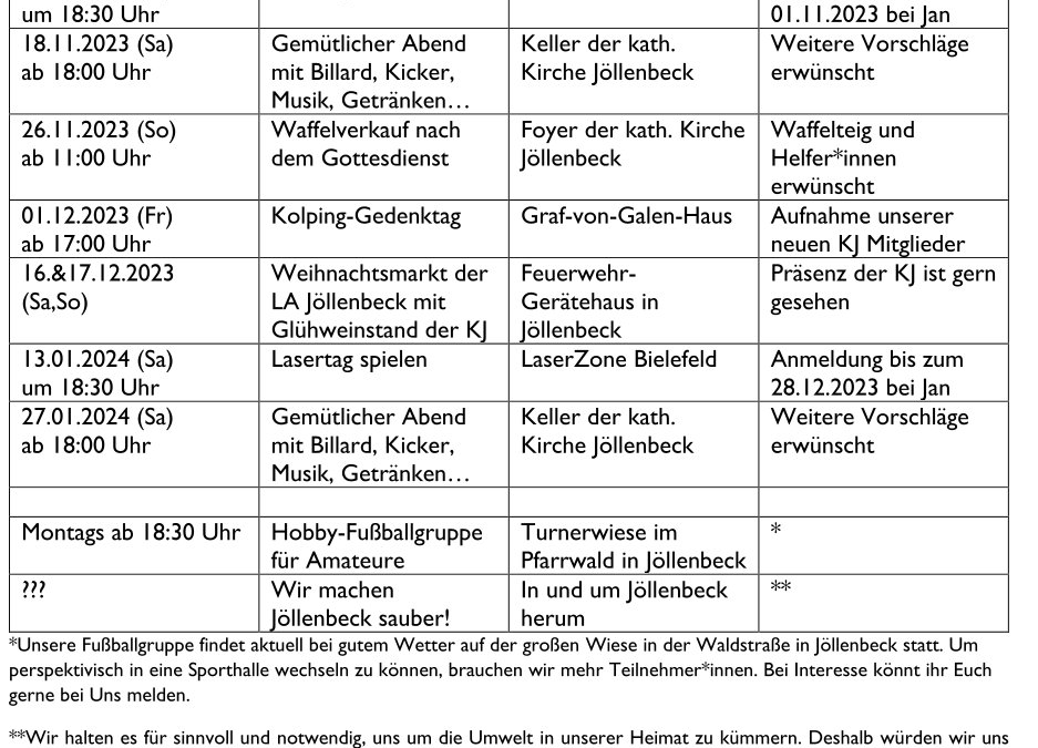 Programm KJ Jöllenbeck Q4/23 Q1/24